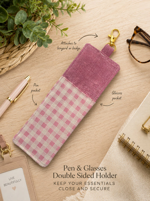 Dual Side Pen/Glasses Case for Lanyard