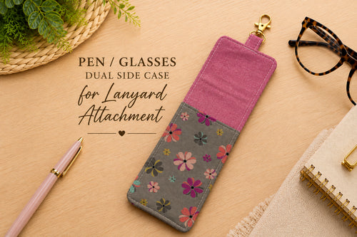 Dual Side Pen/Glasses Case for Lanyard